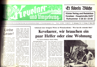 Titel "Aus Kevelaer und Umgebung" und "Kävels Bläche"