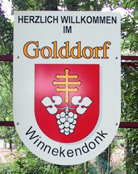 Foto zeigt Schild Golddorf Winnekendonk