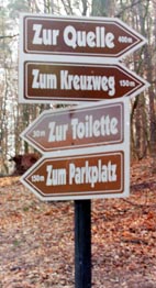 Schilder im Härtelwald